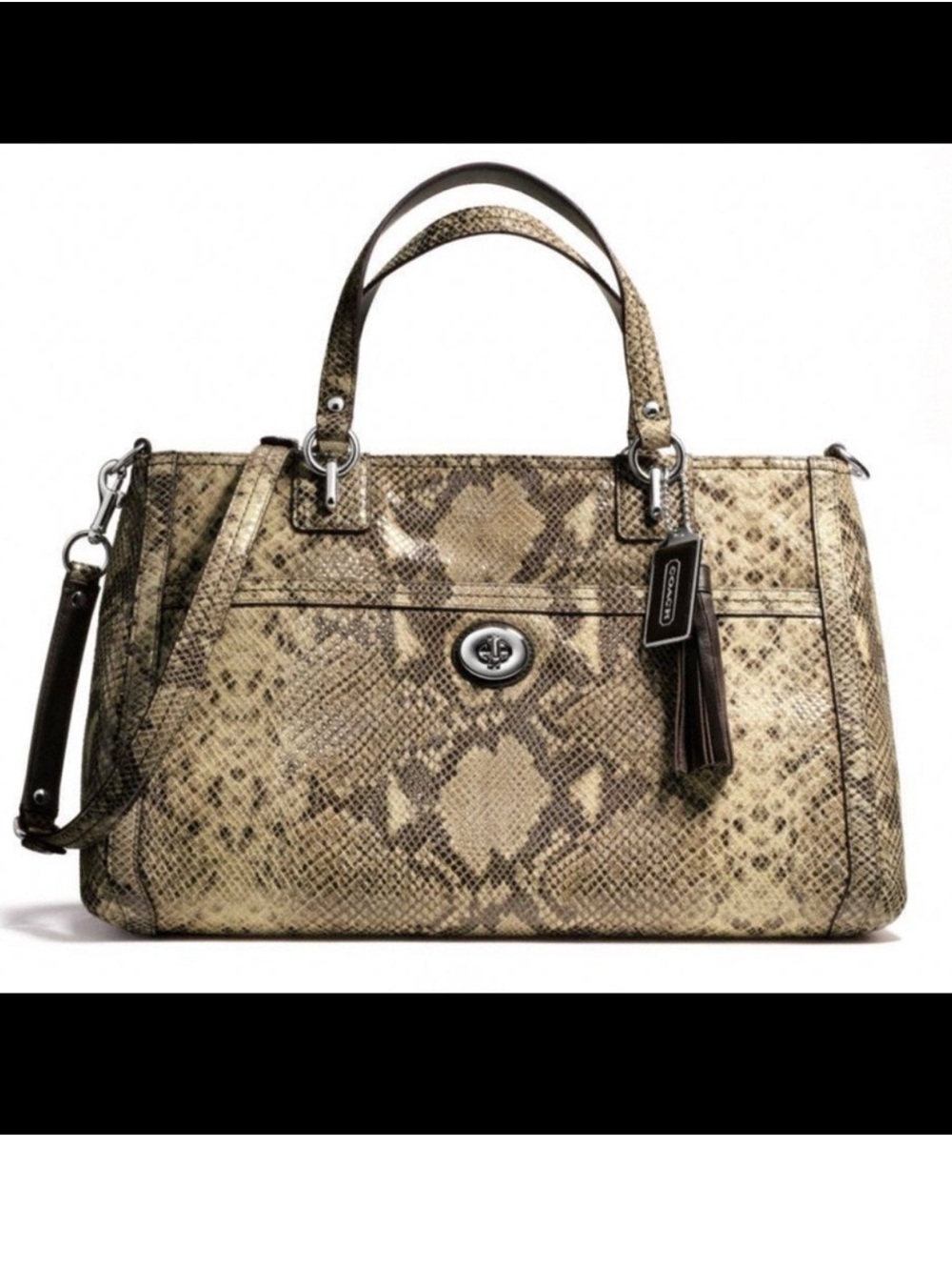 Authentic Coach Park Python Leather Carryall  ( as new)